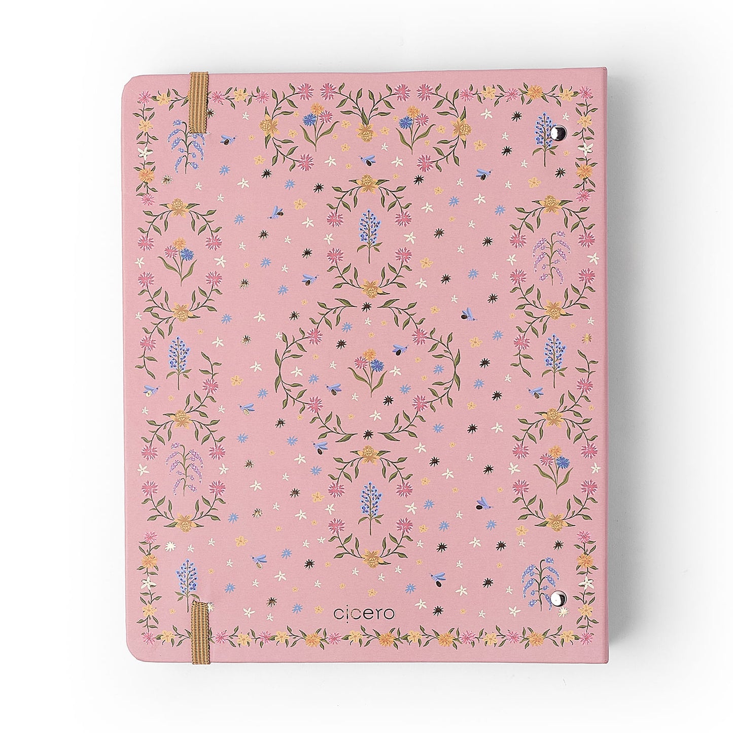 Caderno Criativo Argolado - Cícero - Relicário Secreto Coral - Pautado 17x24