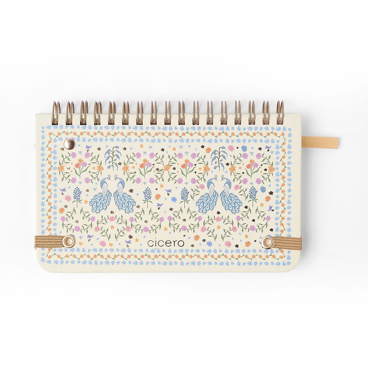 Agenda Planner Wire-o 2027 - Cícero - Relicário Realeza Off White - Semanal Office 15,5x9