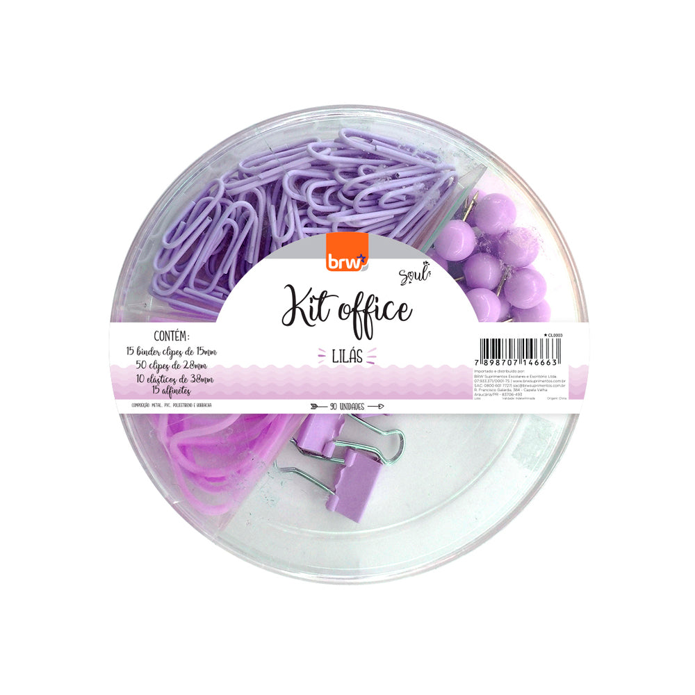 Kit Office Prendedores Donuts - BRW - Clipes/Binders/Alfinetes/Elásticos