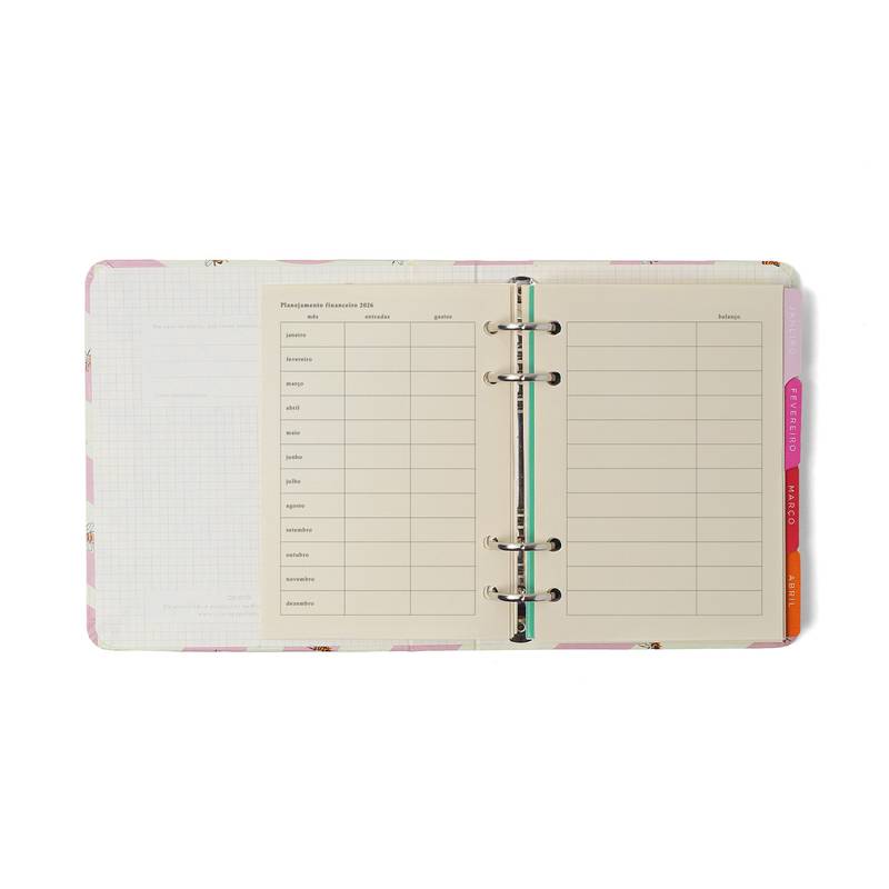 Planner Argolado 2026 - Cicero - Melissa Semanal A6 - Mini Bloomy