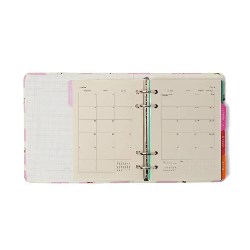 Planner Argolado 2026 - Cicero - Melissa Semanal A6 - Mini Bloomy