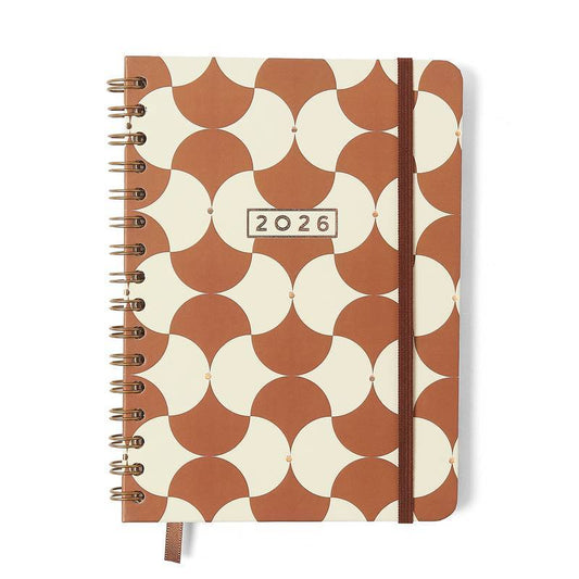 Planner Wire-o 2026 - Cícero - Bossa Nova - Semanal Anotações A5 - Boemia Caramelo