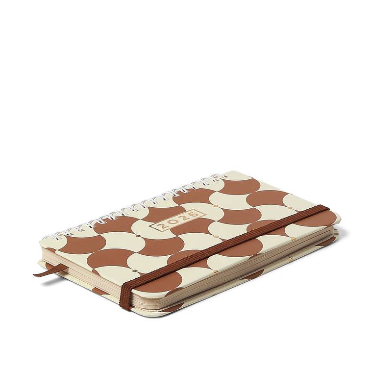 Planner Wire-o 2026 - Cícero - Bossa Nova - Semanal Office - 15,5x9 - Boemia Caramelo