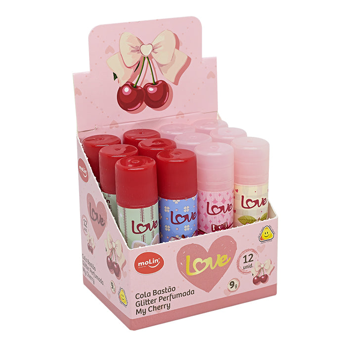 Cola em Bastão - Molin - Love My Cherry - Glitter Perfumada - 9g - detalhe