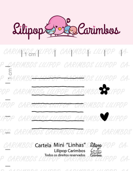 Cartela de Carimbos Mini - Lilipop - Linhas