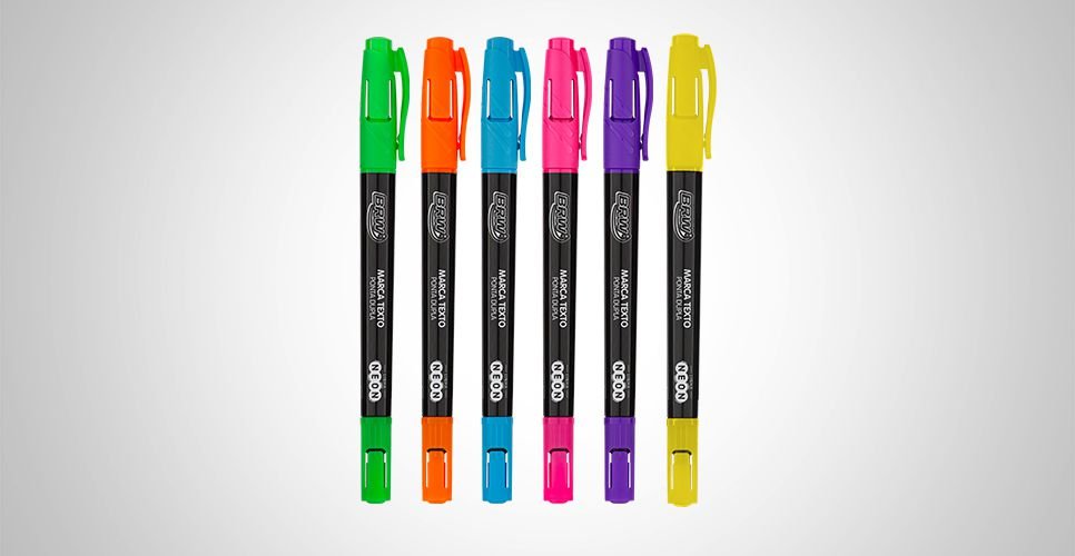 Marca texto BRW Ponta Dupla Neon