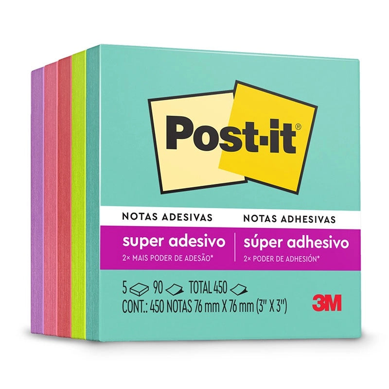 Bloco de Notas Adesivas - Post-it 3M - Coleção Supernova 5 Blocos c/ 90FLS 76 x 76mm