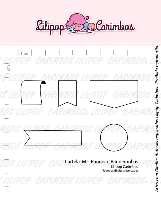 Cartela de Carimbos Média - Lilipop - Banner e Bandeirinhas