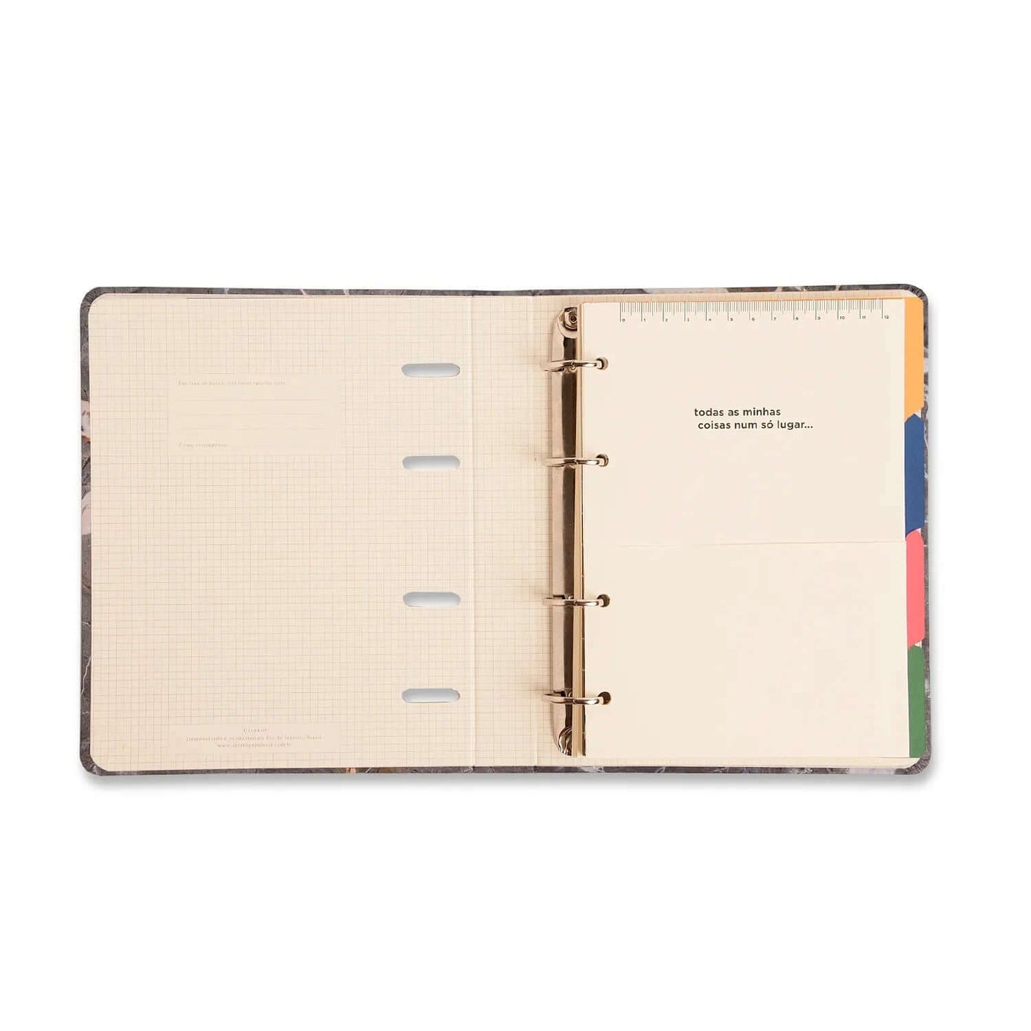 Caderno Criativo Argolado - Cícero - Office Duo Clássica Pautado & Pontado A5 Preto