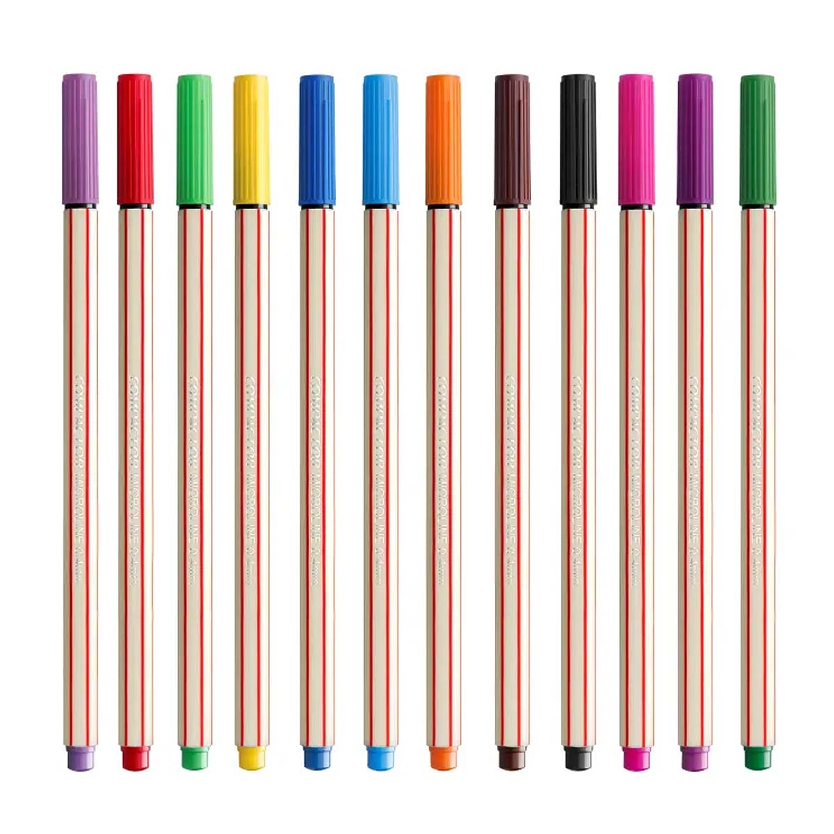 Caneta Fineliner - Compactor- Microline Estojo c/ 12 cores