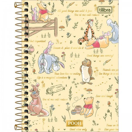 Caderno Espiral - Tilibra - Pooh 1/4 c/ 80 Folhas