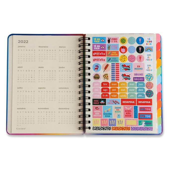 Planner Permanente Wire-o A5 - Cícero - Semanal Notas Pastel Rosa