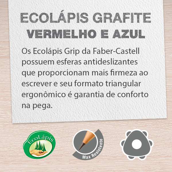 Lápis Eco - Faber-Castell - Grip 2001 Vermelho e Azul