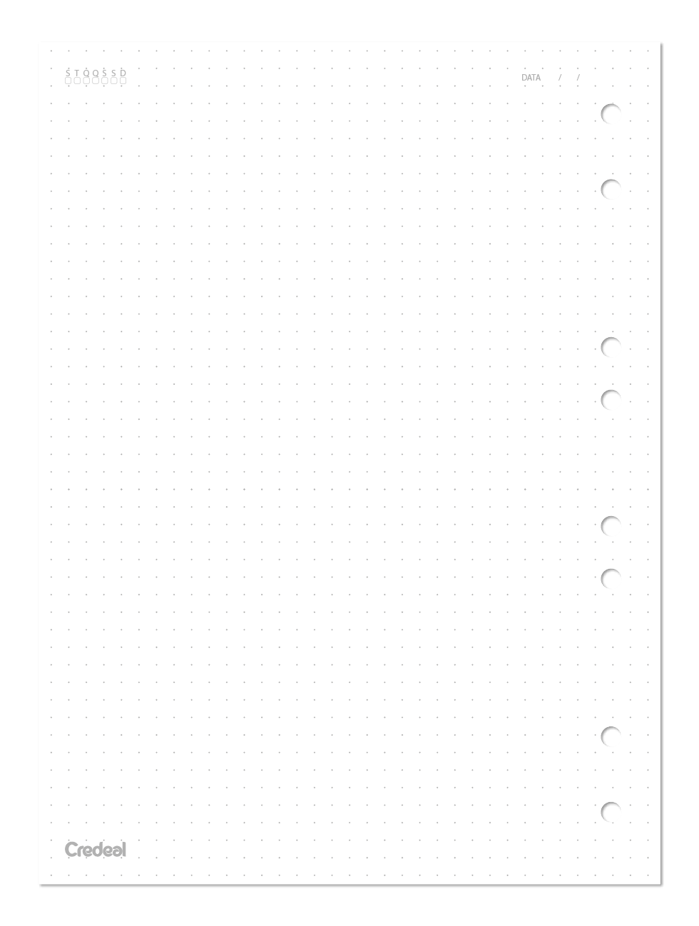 Refil Caderno Argolado - Credeal - Branco Pontilhado Colegial 40 Fl