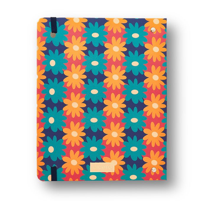 Caderno Criativo Argolado Office Duo - Cícero - Brisa Pautado & Pontado A5 Floral