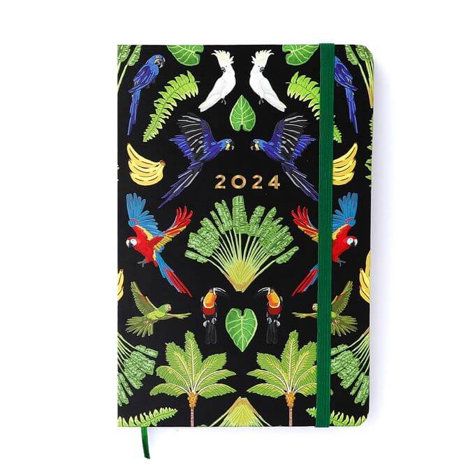 Planner 2024 - Cícero - Pássaros Semanal 14x21 Floresta Tropical Preto