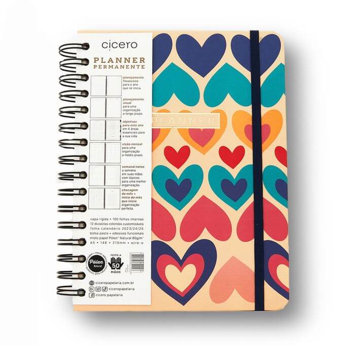 Planner Permanente Wire-o - Cícero - 14,8x21cm Brisa Romance