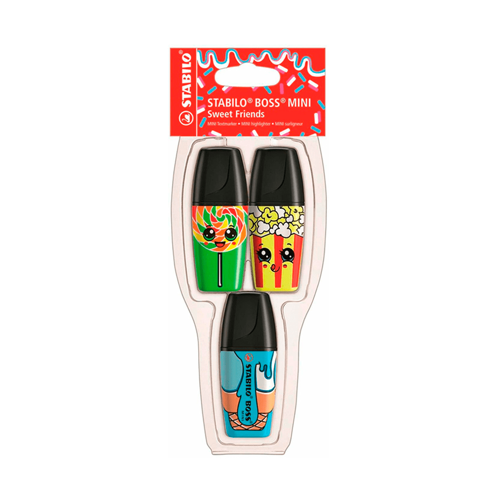 Marca Texto - Stabilo - Stabilo Boss Mini Sweet Friends - Exclusivo Papelaria Unicórnio