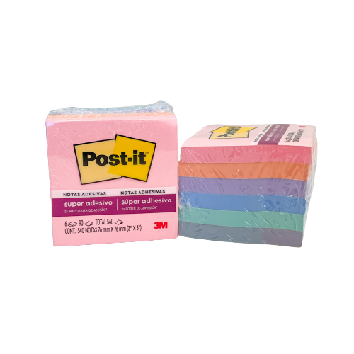 Bloco de Notas Adesivas - Post-it 3M - Coleção Viajar 6 Blocos c/ 90FLS 76 x 76mm