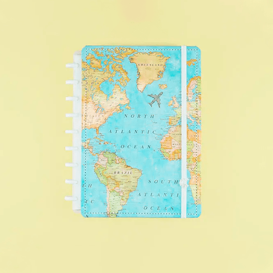 Caderno Médio - Caderno Inteligente - Mapa Mundi By Gocase 80 Fls 90g/m²