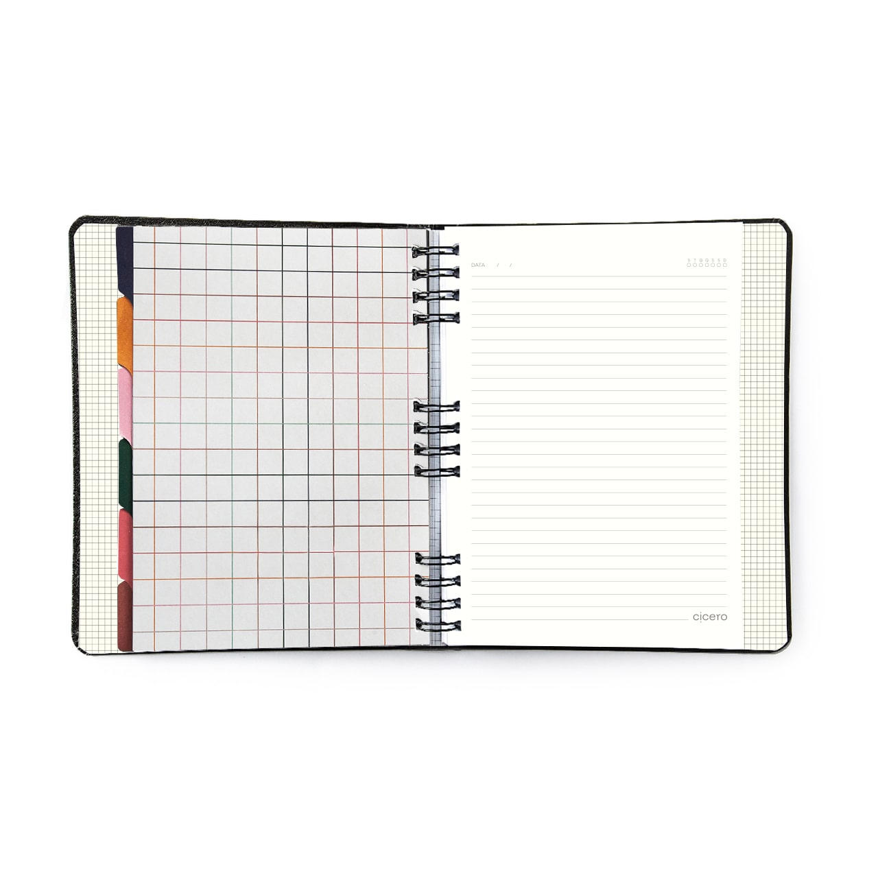 Caderno Organizador - Cícero - Duo Pólen Pautado & Pontado 17x24 Tropicália Preto