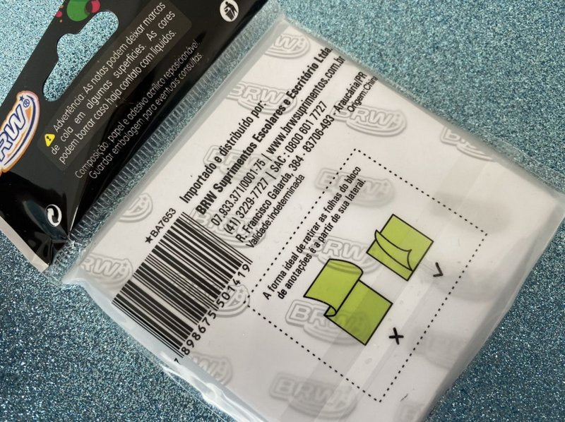 Bloco Adesivo - BRW - Preto 50 folhas