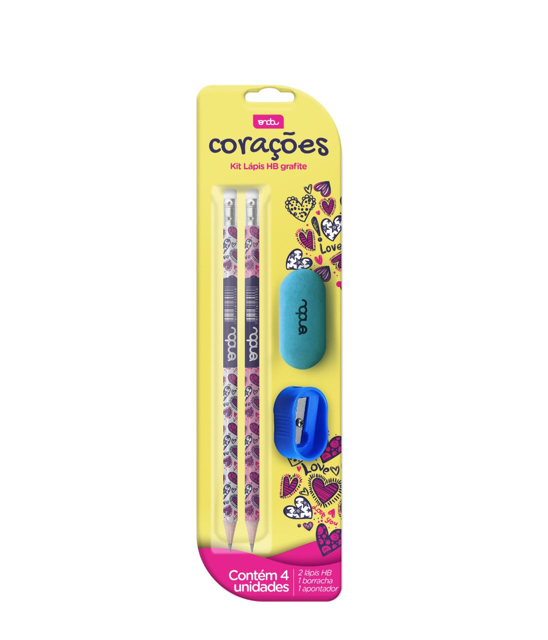 Kit Escolar - Onda - Corações Cores Sortidas