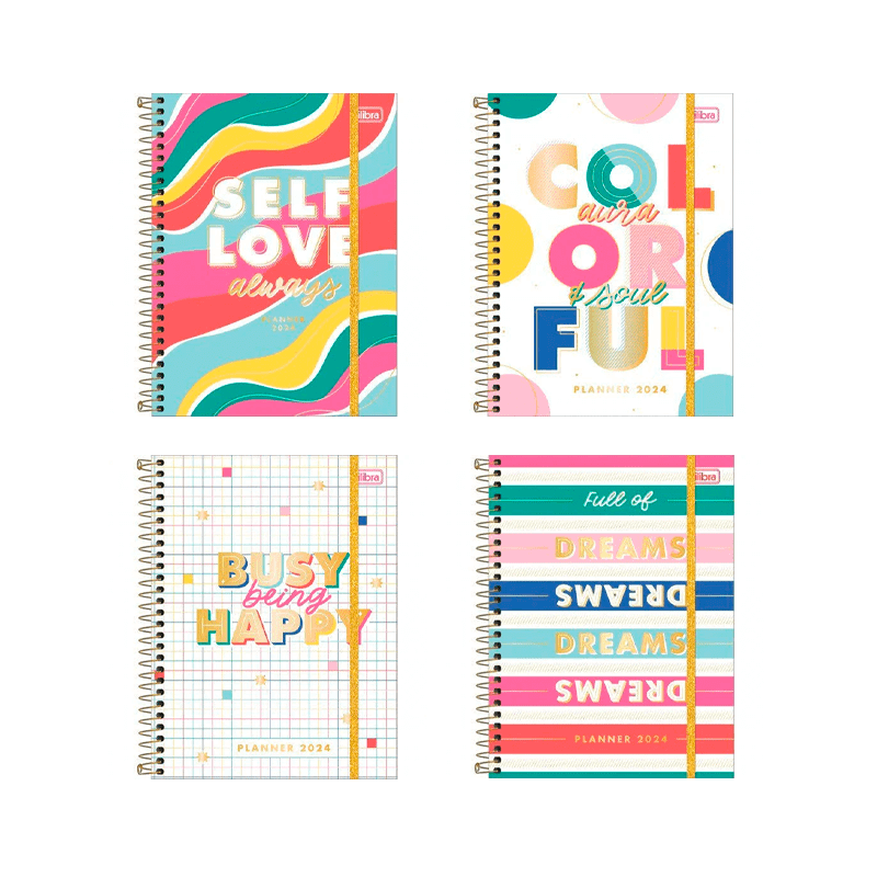 Planner Espiral 2024 - Tilibra - Be Nice 17,7x24cm 80 Folhas 90g/m²