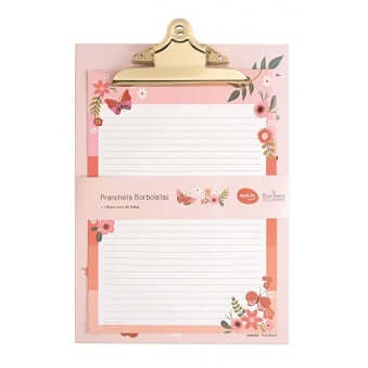 Prancheta - Molin - A4 Borboletas com Bloco de Notas