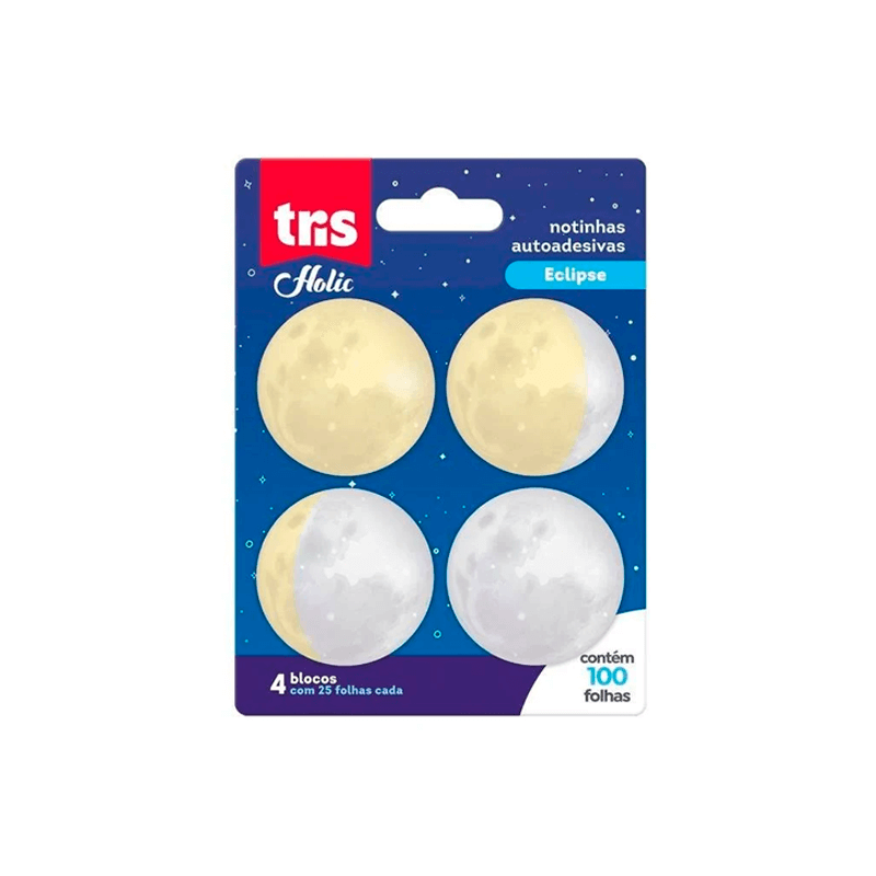 Notas Autoadesivas - Tris - Holic Eclipse Blister c/4 Blocos 25 Fls
