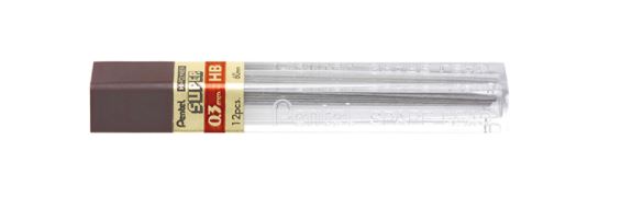 Grafites 0.3 MM HB - Pentel - 2 Tubos com 12 unidades
