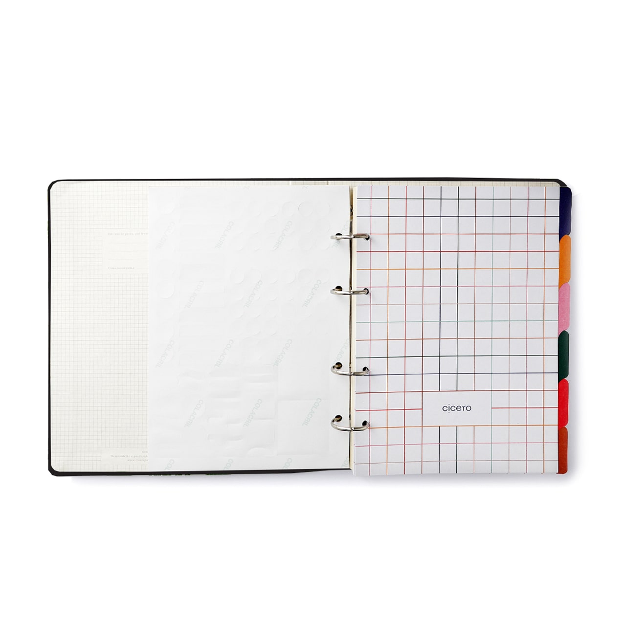 Caderno Criativo Argolado Pólen Pautado 17x24 Tropicália Azul