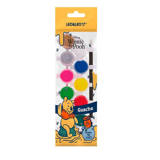 Tinta Guache Mini- Leo&Leo- Ursinho Pooh Estojo c/ 12 cores