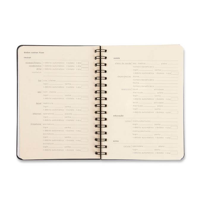 Planner Permanente Wire-o Financeiro - Cícero - 14,8x21cm Brisa Floral