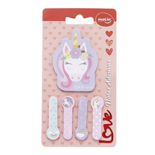 Bloco Adesivo + Marca Páginas Unicórnio Molin