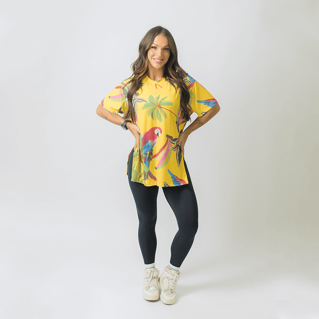Camisão Fenda - Collab Tropicália Papelaria Unicórnio + Nuvem + Água Azul
