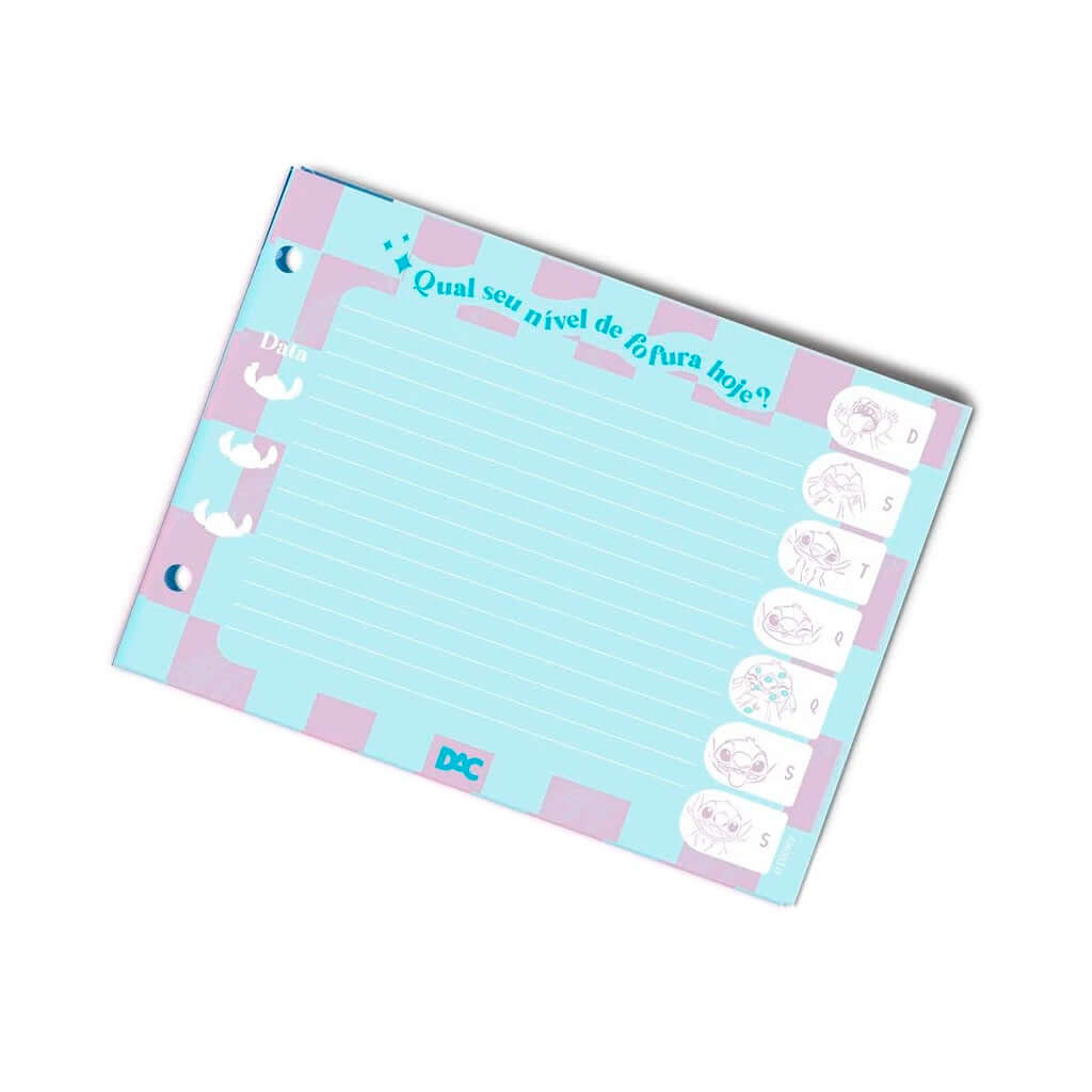 Refil Caderno Argolado Mini - DAC - Stitch - Horizontal 80F 170x140mm