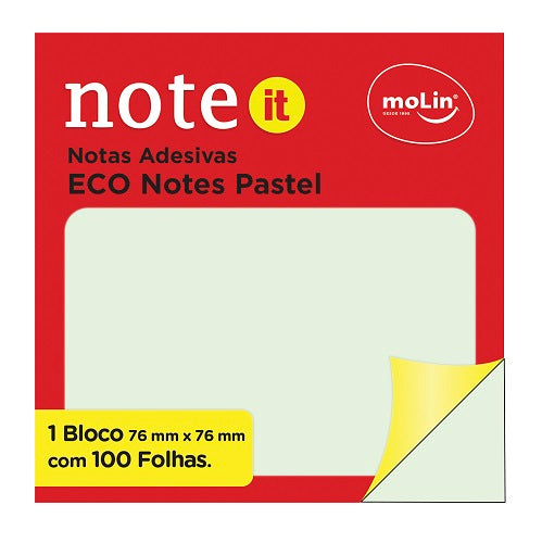Bloco de Notas Adesivas - Molin - Eco 76mm x 76mm 100 folhas