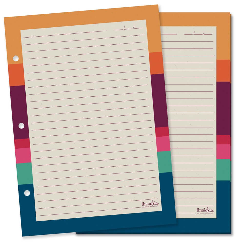 Refil Caderno Argolado Decorado - Fina Ideia - Reciclar 30Fls