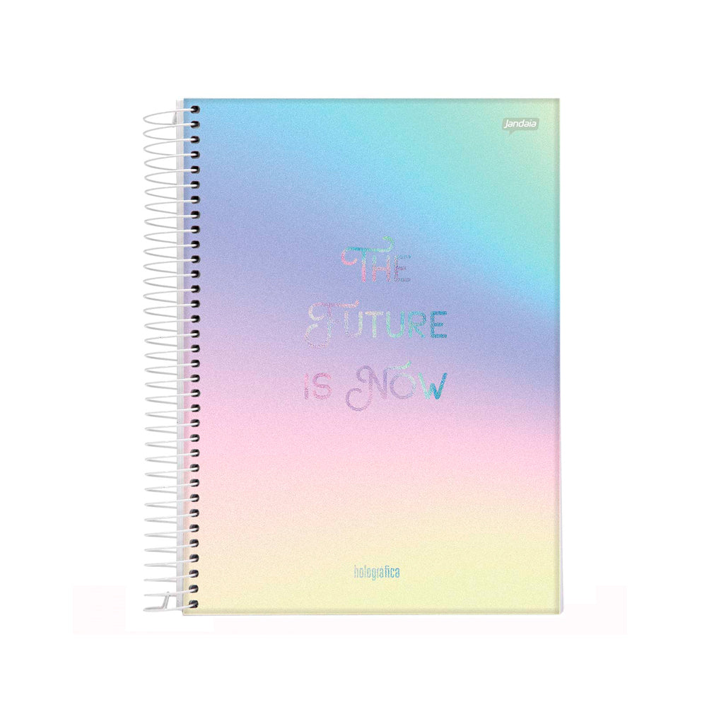 Caderno Universitário - Jandaia - Holográfica Pautado 20,0x27,5cm 80 Folhas
