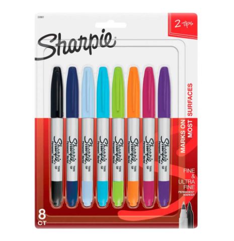 Marcador Permanente - Sharpie - Twin Tip Estojo c/ 8 Cores