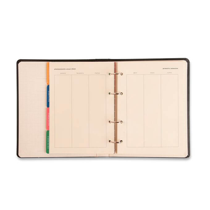 Planner Argolado 2024 - Cícero - Clássica Semanal Notas A5 Vermelho Quente