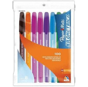 Caneta Esferográfica - Paper Mate - Kilometrica Colors Estojo c/ 8 Sortidas