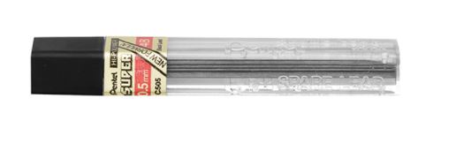 Grafites 0.5 MM 4B - Pentel - Preto - 2 Tubos com 12 unidades