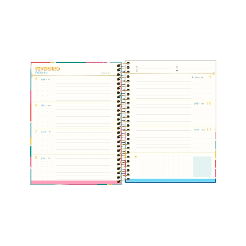 Planner Espiral 2024 - Tilibra - Be Nice 17,7x24cm 80 Folhas 90g/m²