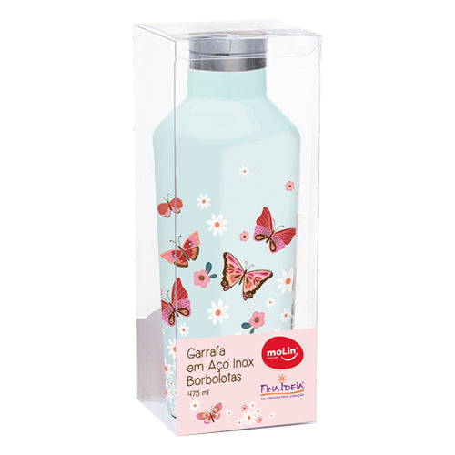 Garrafa Térmica 475ml - Molin - Borboletas Azul