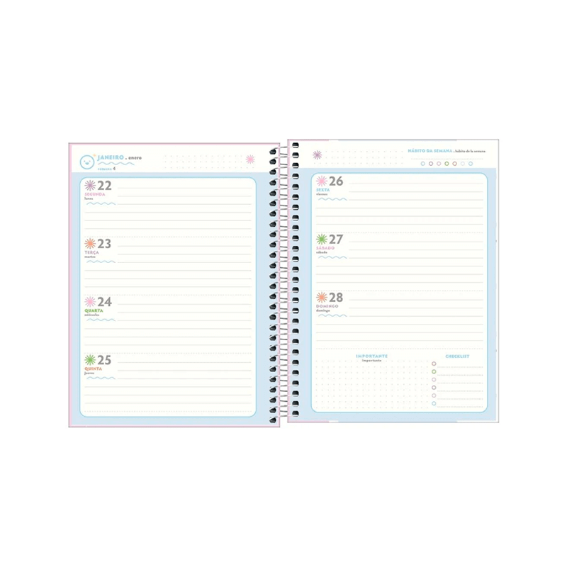 Planner 2024 - Tilibra - Happy 17,7x24cm 80 Folhas 90g/m²