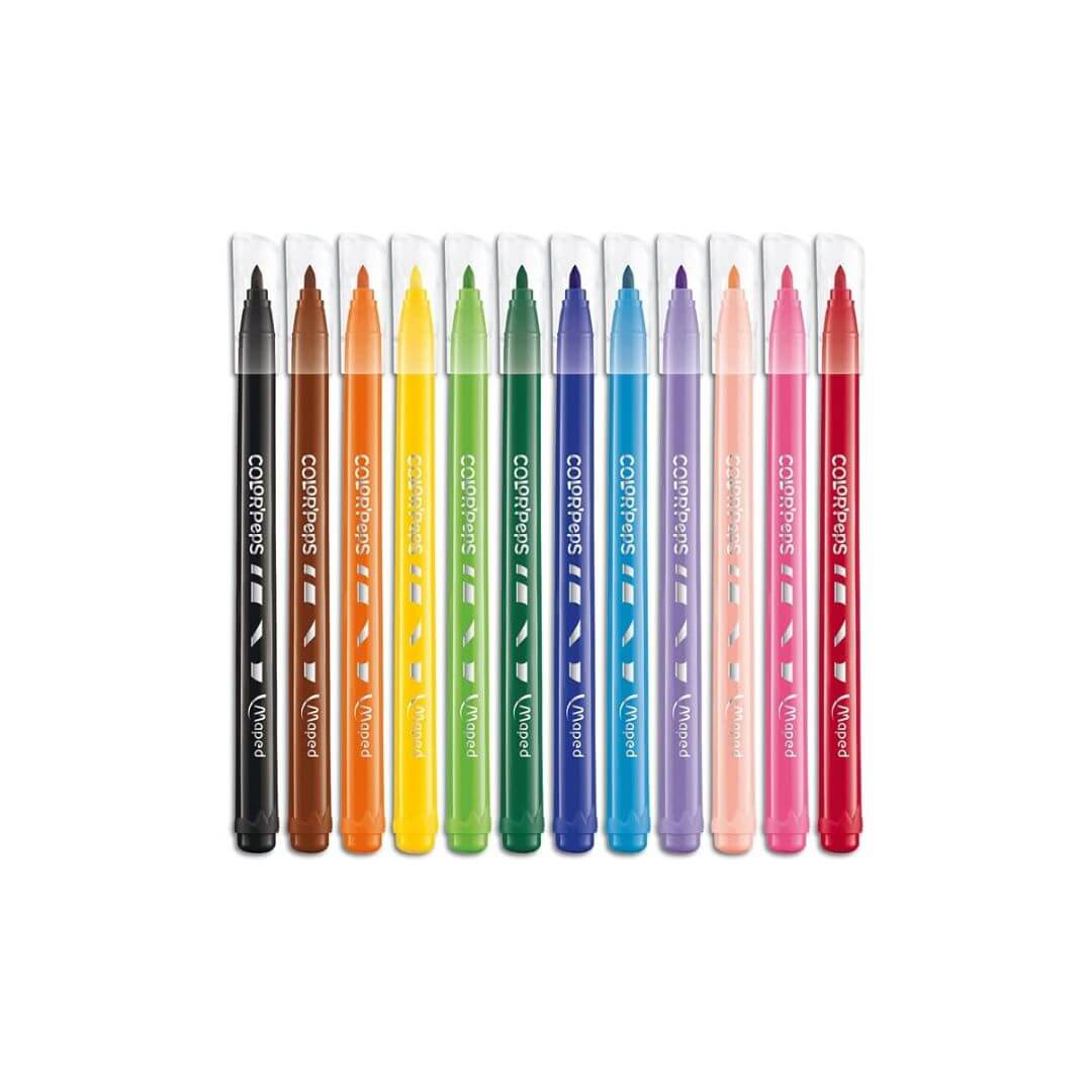 Caneta Hidrográfica - Maped - Color´Peps Ocean 12 cores