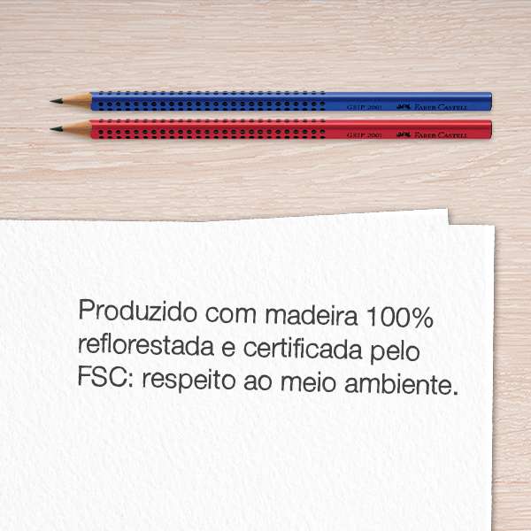 Lápis Eco - Faber-Castell - Grip 2001 Vermelho e Azul