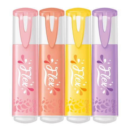 Marca Texto - Maped - Flex Pastel Caixa c/ 4 Cores